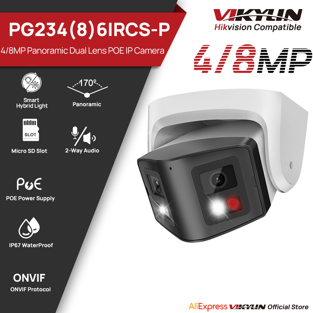 Smart Home Notifications - Kamera IP panoramiczna Vikylin 4/8MP z