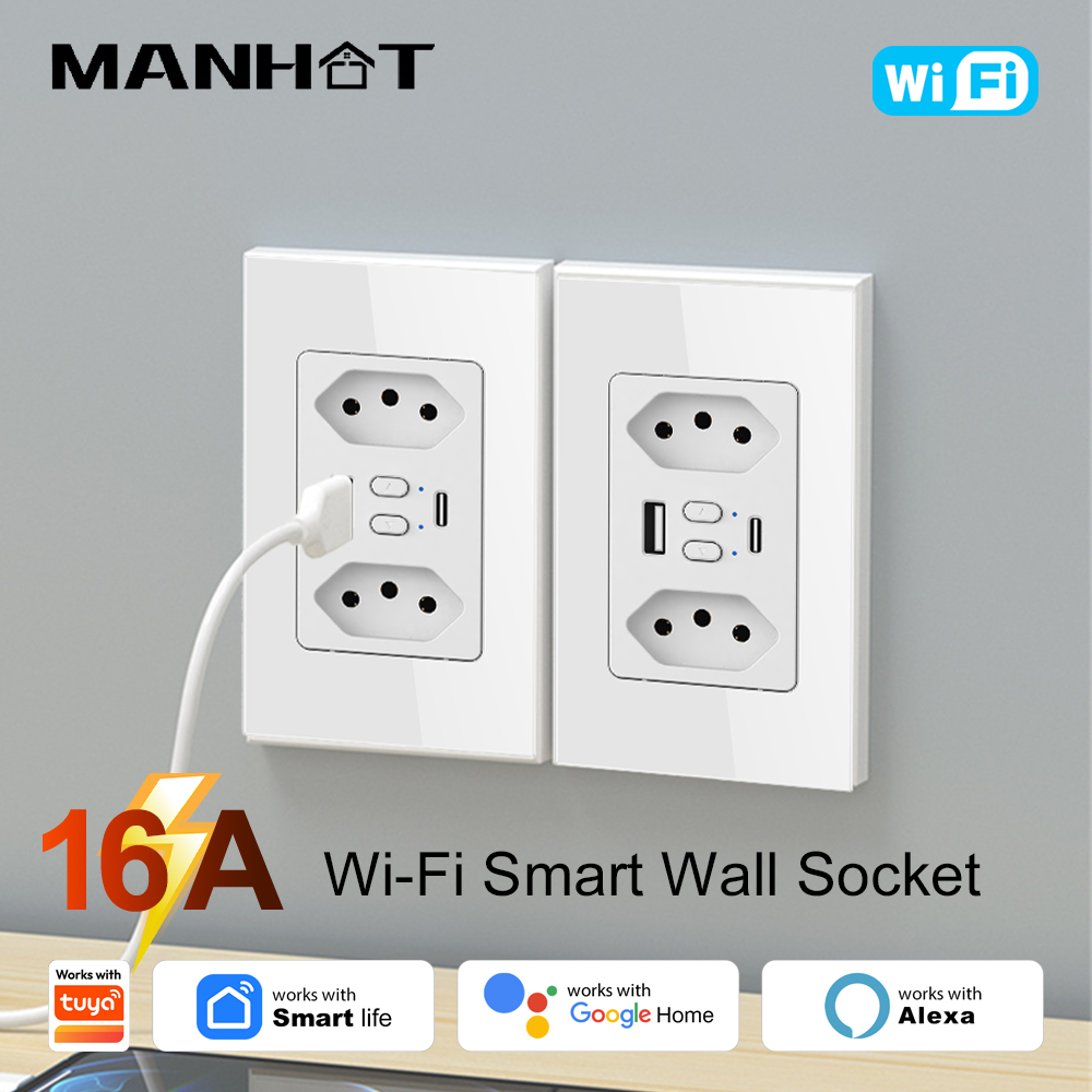 Smart Home Technology - Inteligentne gniazdko WiFi MANHOT Brazylia z