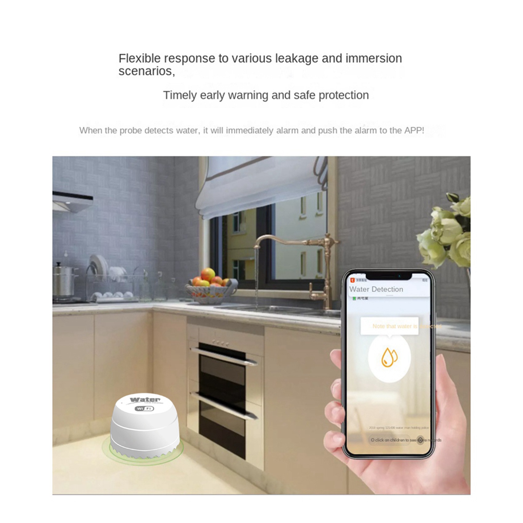 Wifi Water Leak Detector - ABKW-3X Wifi Crow Inteligentny Detektor Wycieku