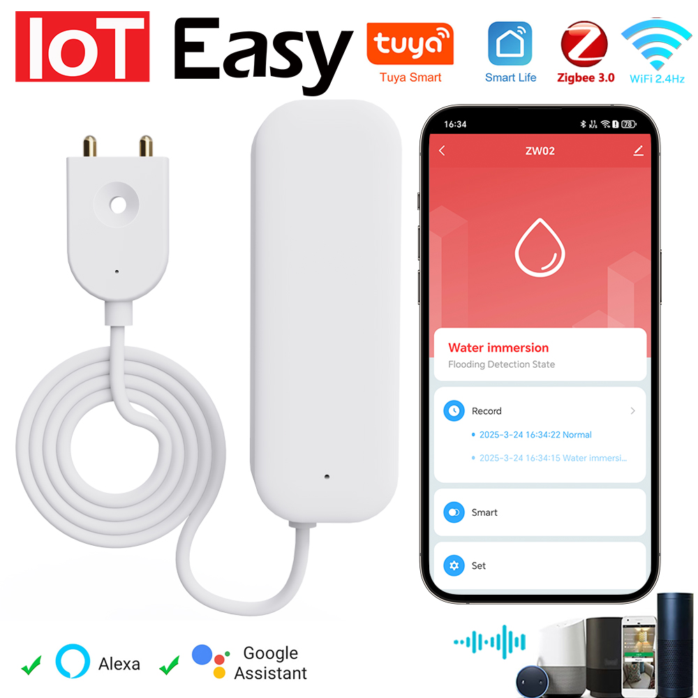 Wifi Water Leak Detector - Tuya WiFi ZigBee czujnik wody Alarm