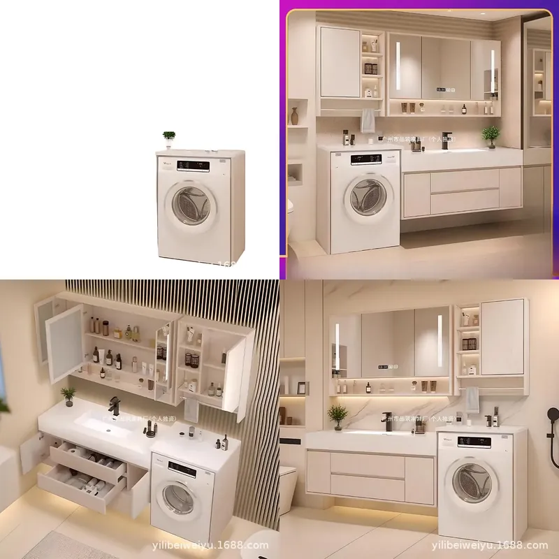 Smart Home Laundry - Zintegrowana szafka łazienkowa z umywalką z