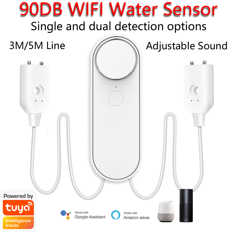 Wifi Water Leak Detector - 3M/5M WiFi wykrywacz wycieków wody 90DB
