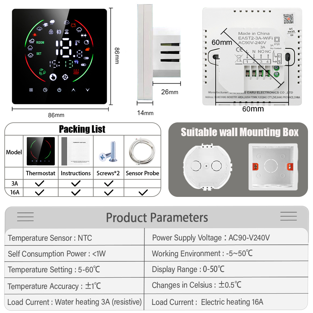 Termostat inteligentny EARU Tu – Smart Home Yasmina recenzja i cena