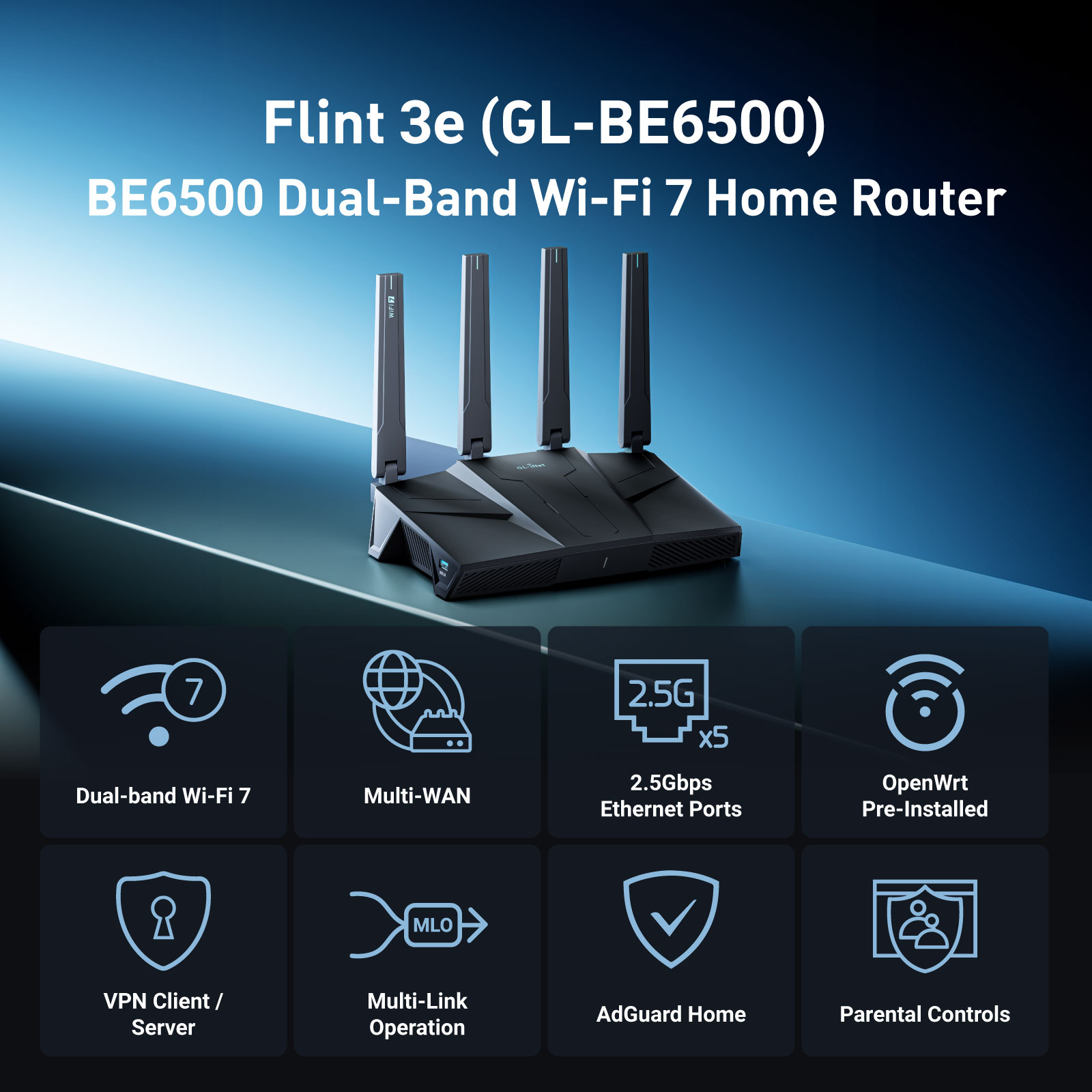 GL.iNet GL-BE6500 (Flint 3e) D – Smart Home Router recenzja i cena